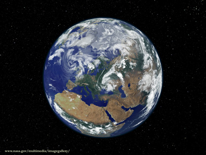 Imagen de satélite de la Tierra. El planeta azul
